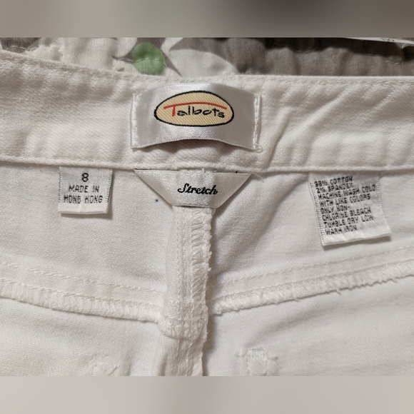 Talbot's High Waisted Stretch White Capri Jeans Wide Leg size 8. Current style - Picture 4 of 6